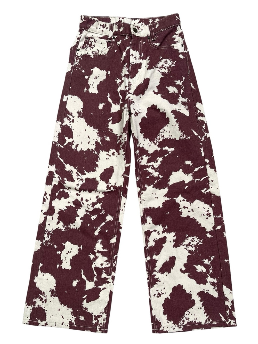 BDG Brown White Cow Print High Waist Wide Leg Denim Pants 26